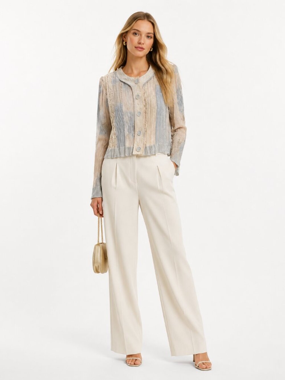 Vintage Jeanne Marc 90s Pleated Cropped Jacket Size
